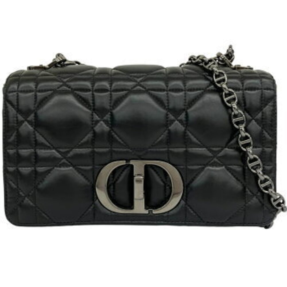 Christian Dior Macro Cannage CARO Chain Shoulder Bag Black